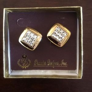 “Galaxy” Gold Clip-On Earrings (Costume Jewelry)